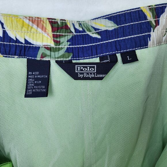 Polo Ralph Lauren Board Shorts Mens L Lime Green Distressed Wash Swim Trunks - Picture 9 of 14